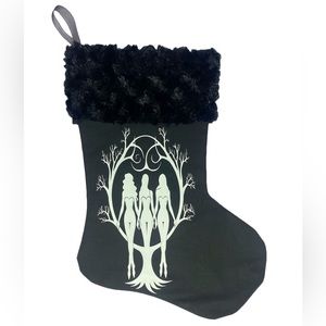 Triple Goddess Christmas Stocking, Black, Solstice, Witchy, Pagan, Saturnalia